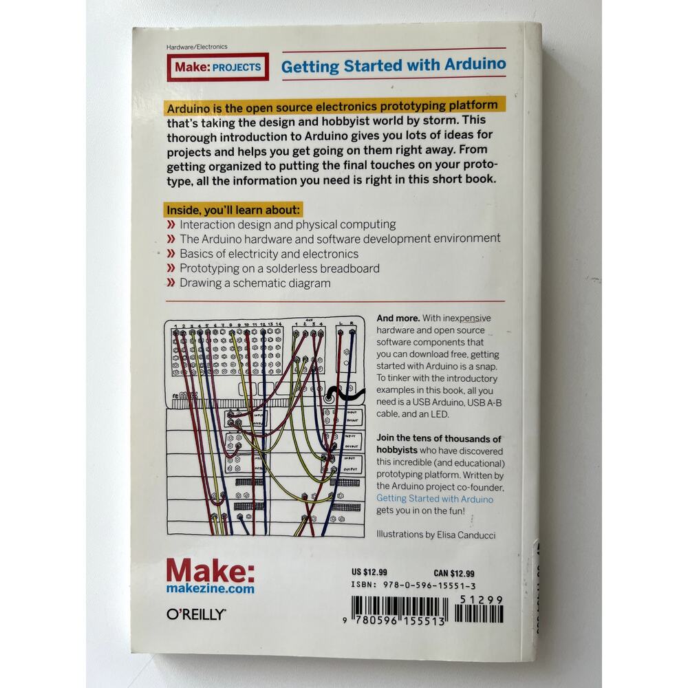 Getting Started With Arduino Paperback Book Massimo Banzi Make Projects VGC - Picture 2 of 2